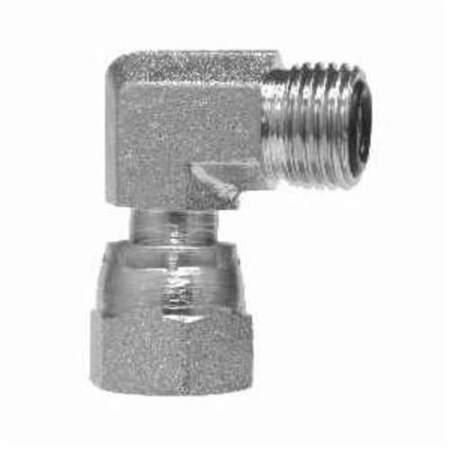 Midland Industries Swivel Nut Elbow, 131612 Nominal, Male ORFS x Female ORFS, 90 deg, 6000 psi, Steel FS65001212